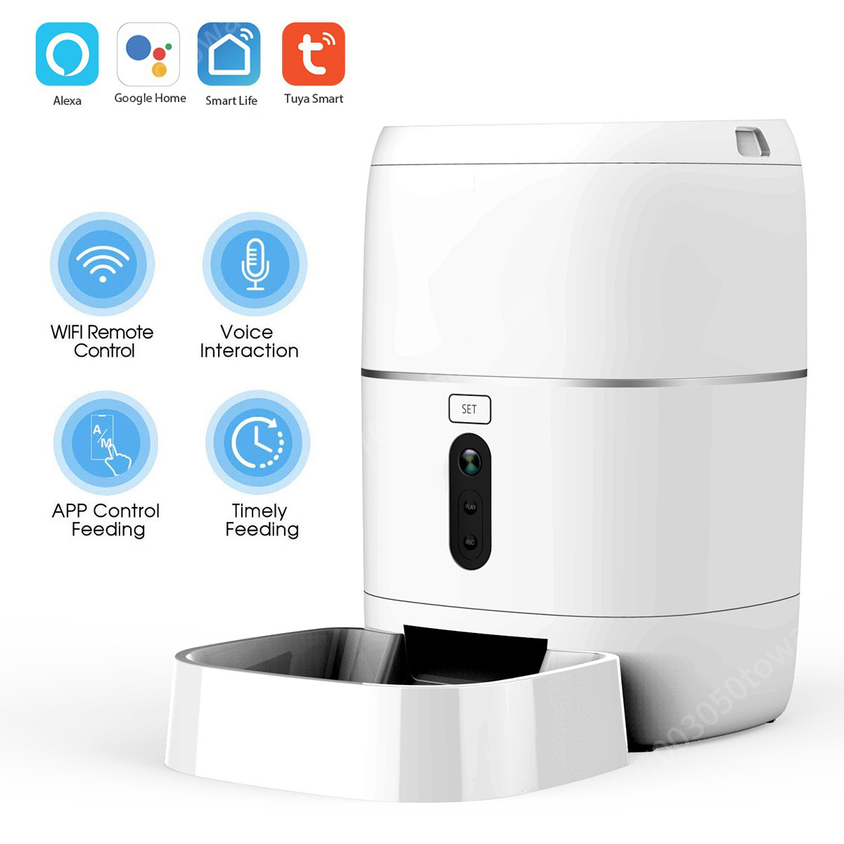 Automatic Cat Feeder 6L Timed - 1080P Kamera Tuya Akıllı Wifi Otomatik