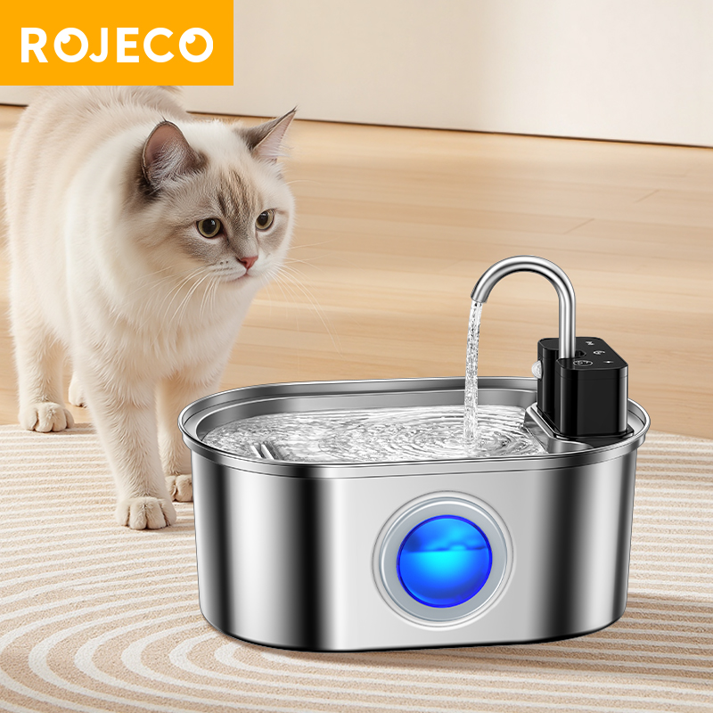 Smart Pet Water Fountain Wifi - ROJECO Paslanmaz Çelik Kedi Su Pınarı,