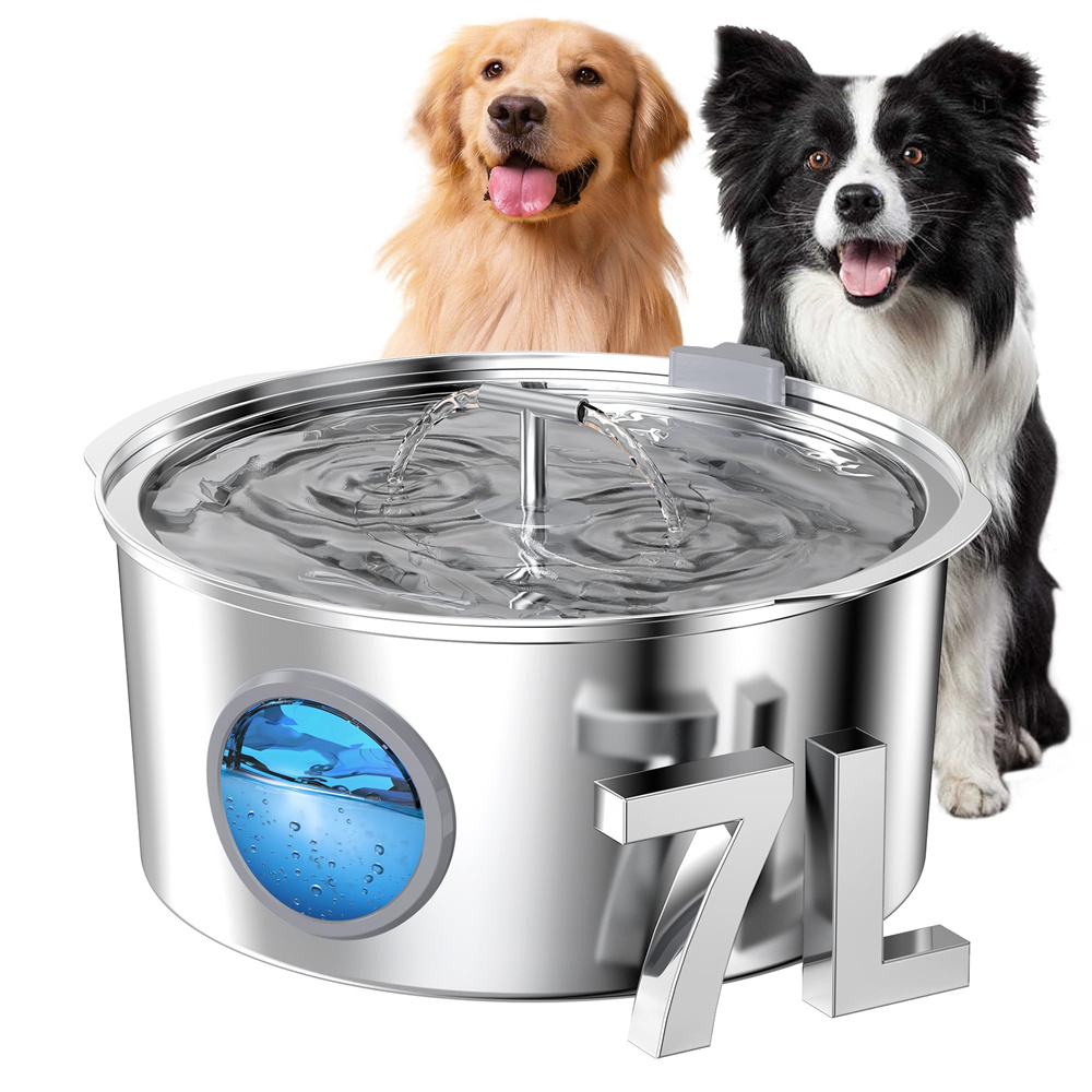 Dog Water Fountain Large - 7L büyük kapasiteli paslanmaz çelik kedi