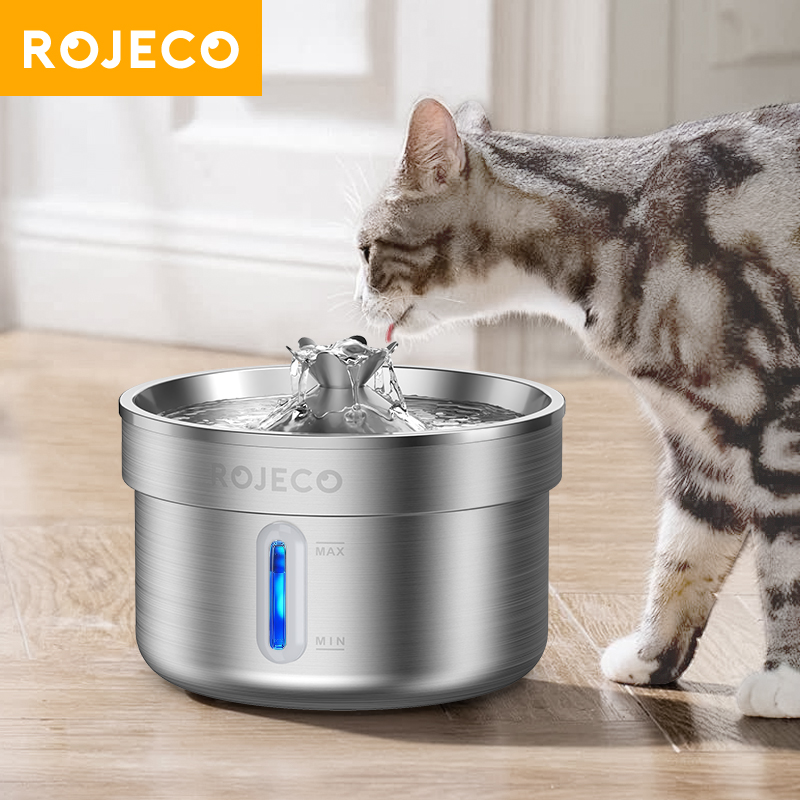 Pet Water Fountain Stainless Steel - ROJECO Paslanmaz Çelik Pet içme çeşmesi
