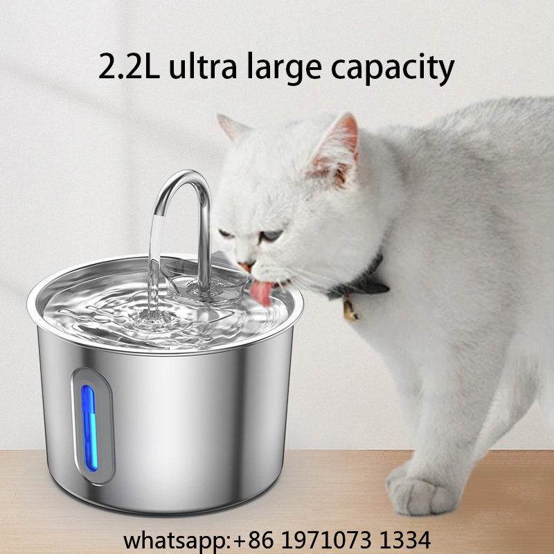 Pet Water Fountain Stainless Steel - 2.2L Paslanmaz Çelik Pet Su Sebili