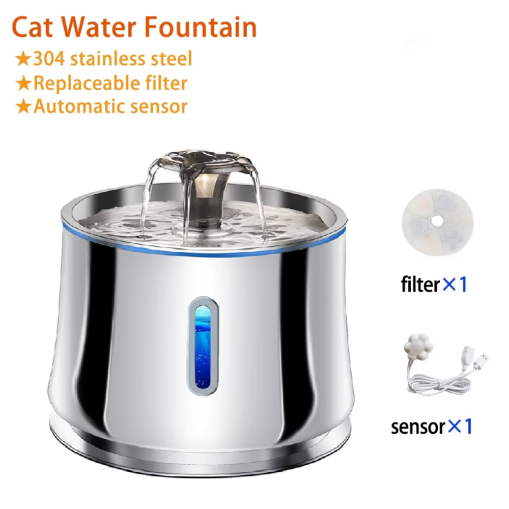 Pet Water Fountain Stainless Steel - Paslanmaz çelik su çeşmesi kediler için