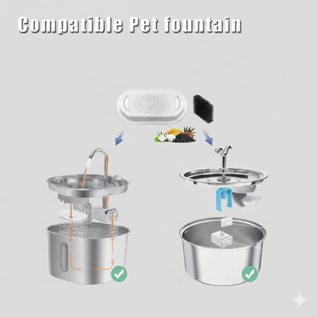 8 adet Kedi Su Sebili Filtresi - Pet Water Fountain Stainless Steel incelemesi ve fiyatı