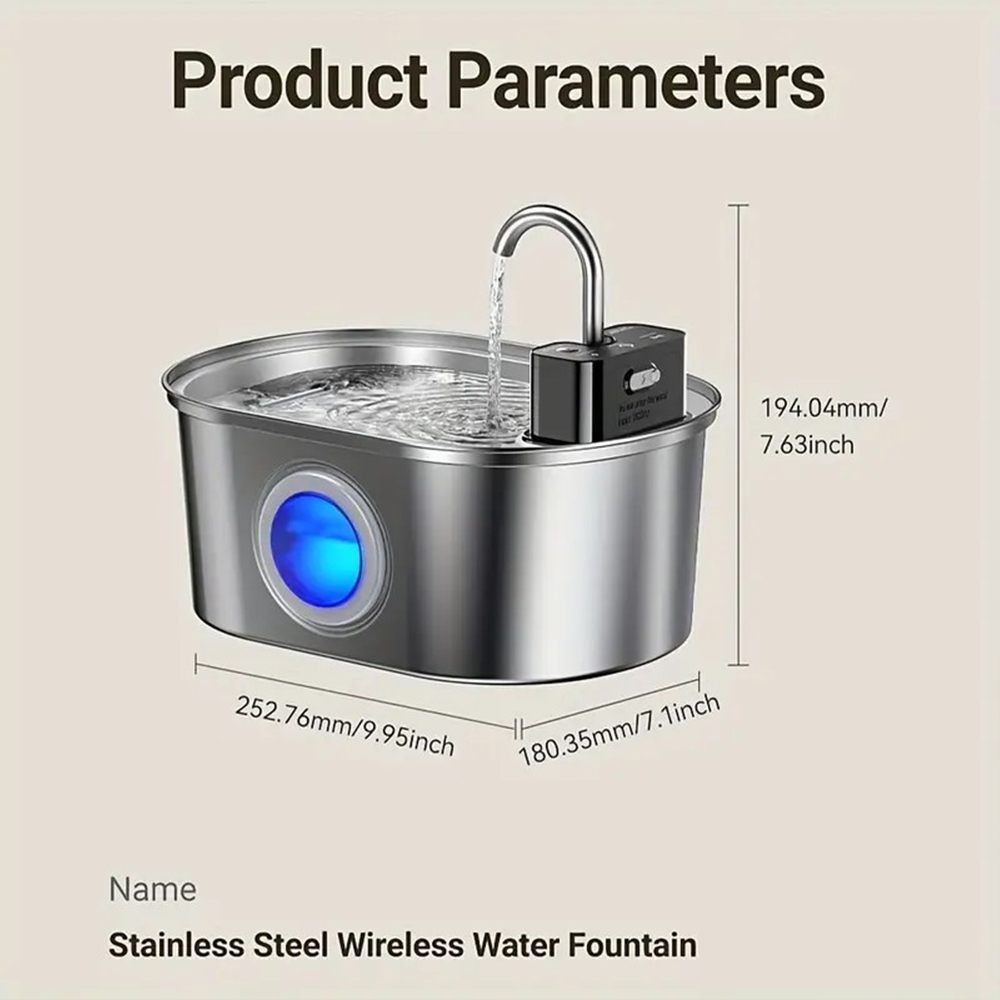 3.2L Paslanmaz Çelik Kablosuz  - Wireless Pet Water Fountain Battery incelemesi ve fiyatı