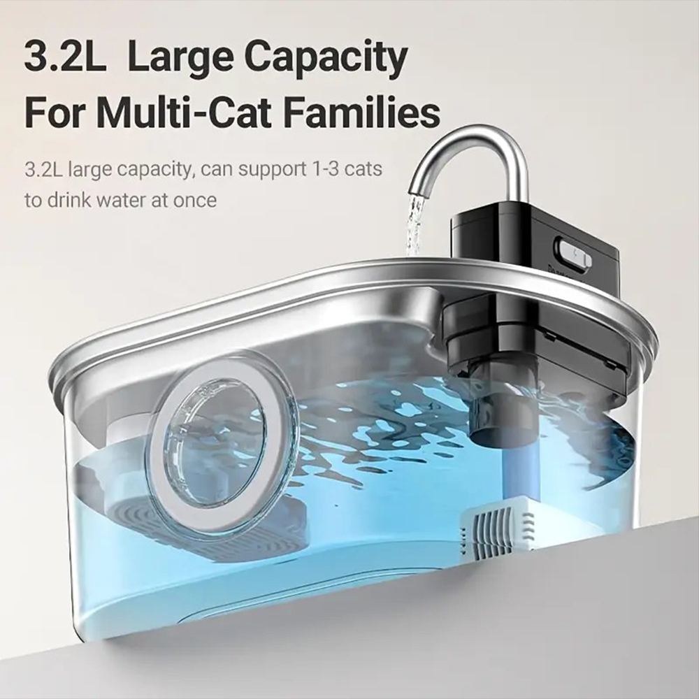 3.2L Paslanmaz Çelik Kablosuz  - Wireless Pet Water Fountain Battery incelemesi ve fiyatı