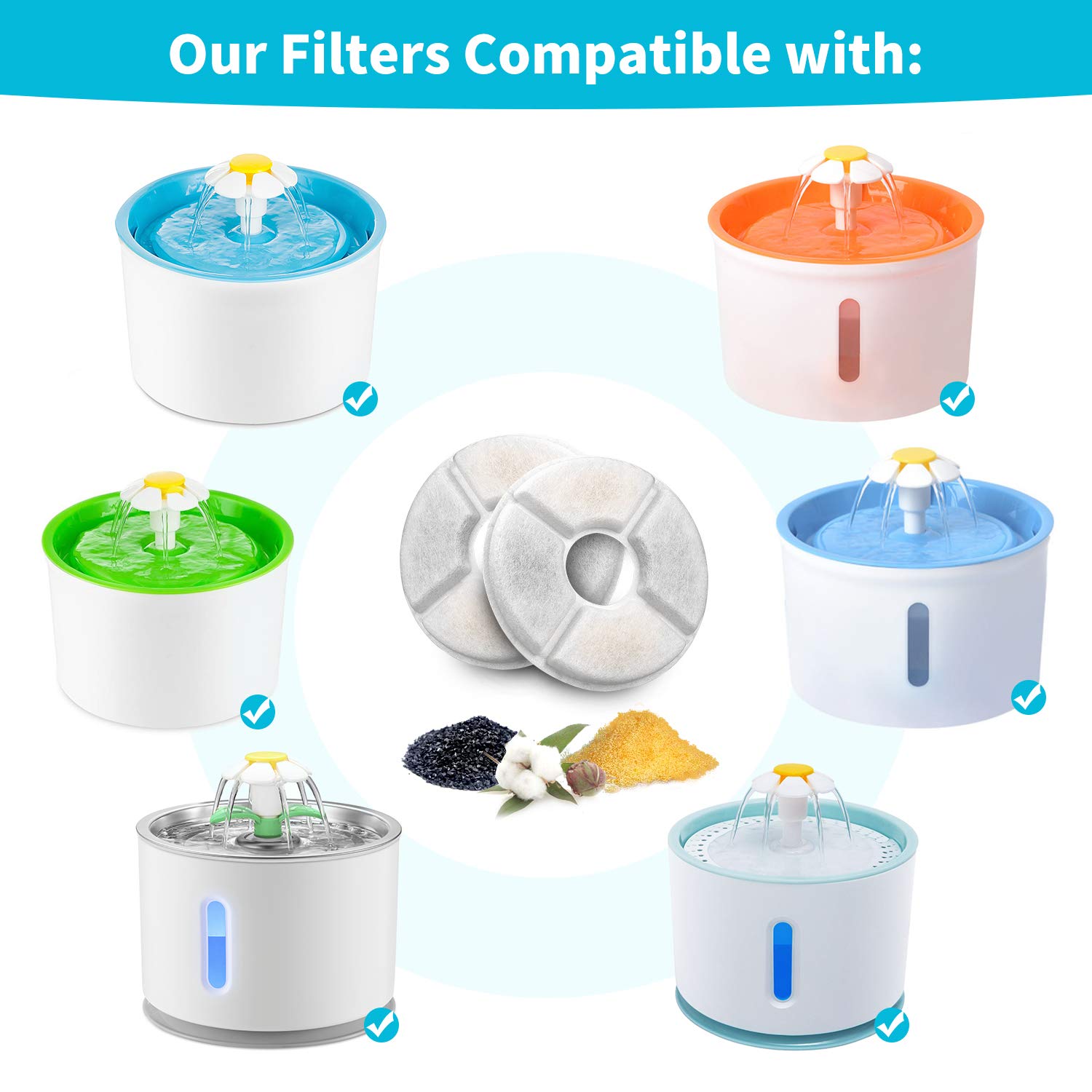 Yuvarlak Karbon Filtre Seti Ke - Pet Fountain Filter Replacement incelemesi ve fiyatı