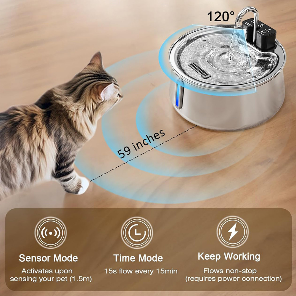 4L Kablosuz Şarj Edilebilir Pa - Pet Water Fountain Stainless Steel incelemesi ve fiyatı