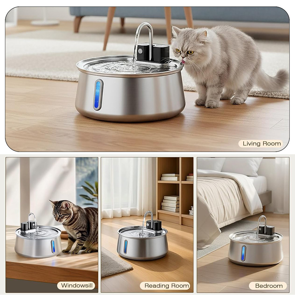 4L Kablosuz Şarj Edilebilir Pa - Pet Water Fountain Stainless Steel incelemesi ve fiyatı