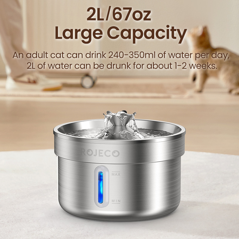 ROJECO Paslanmaz Çelik Kedi Su - Smart Pet Water Fountain Wifi incelemesi ve fiyatı