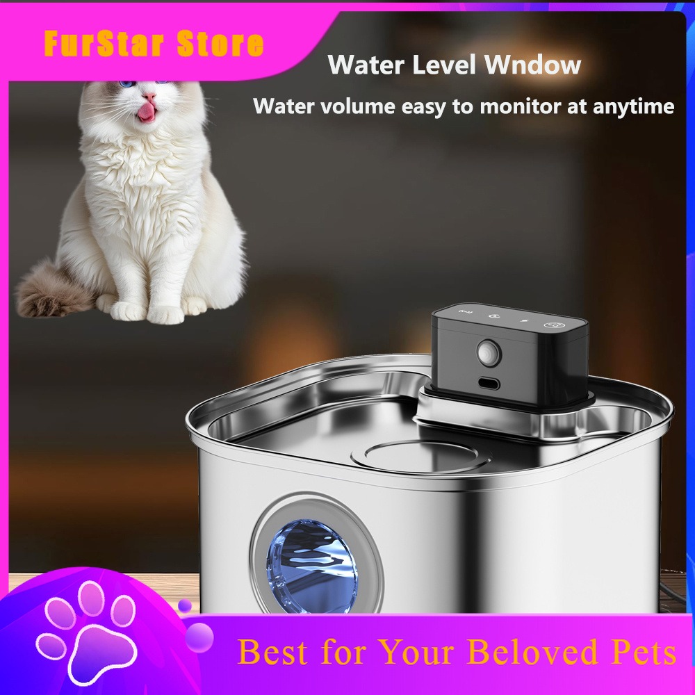 FurStar3.2L Paslanmaz Çelik Ot - Wireless Pet Water Fountain Battery incelemesi ve fiyatı