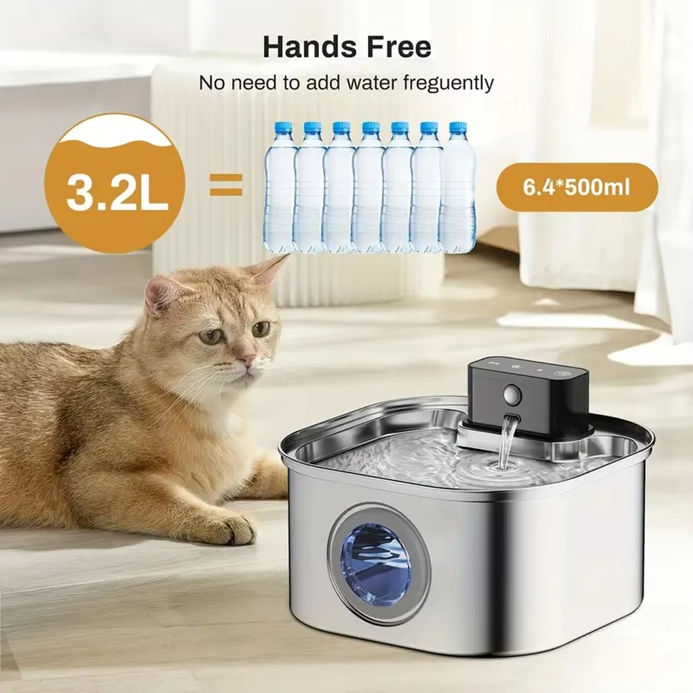FurStar3.2L Paslanmaz Çelik Ot - Wireless Pet Water Fountain Battery incelemesi ve fiyatı