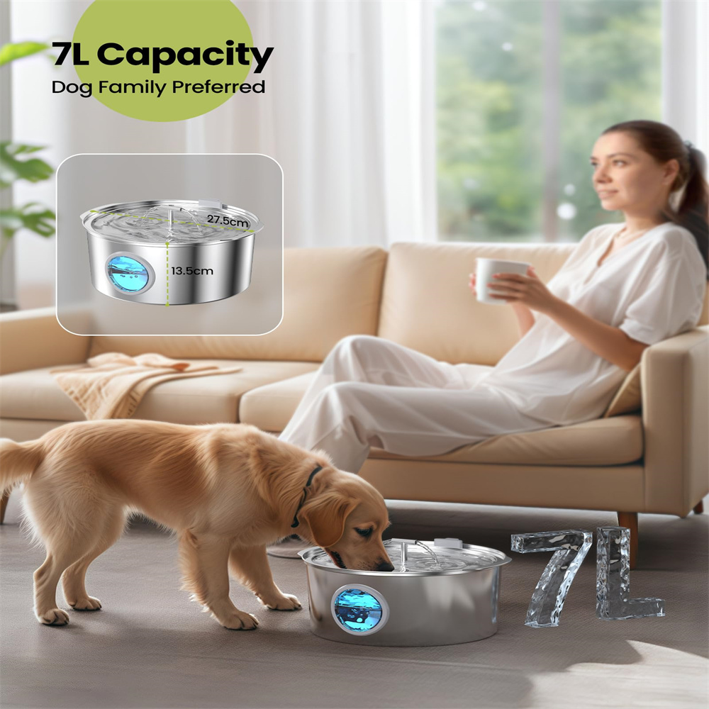 7L büyük kapasiteli paslanmaz  - Dog Water Fountain Large incelemesi ve fiyatı