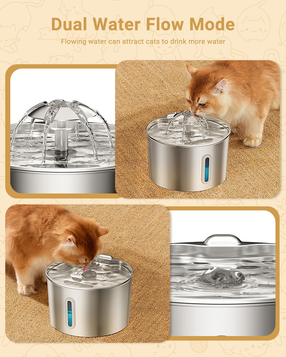 ZYFeeder 2.2L Paslanmaz Çelik  - Smart Pet Water Fountain Wifi incelemesi ve fiyatı