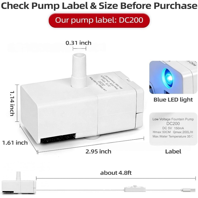 ABUG-Pet Su Çeşmesi Yedek Pomp - Pet Water Fountain Pump Replacement incelemesi ve fiyatı