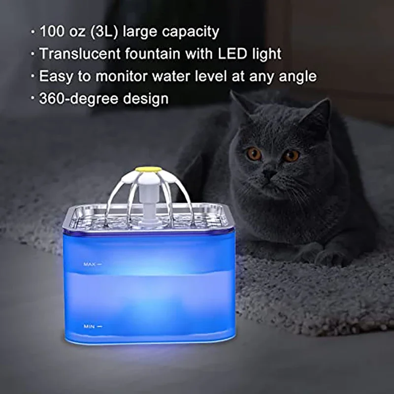 3L Kristal Kedi Su Pınarı, Pas - Automatic Cat Water Dispenser 3L incelemesi ve fiyatı