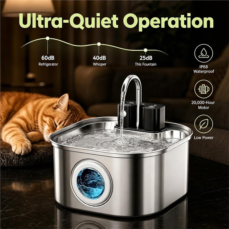 AT19-Pet 3.2L/108Oz Kablosuz P - Wireless Pet Water Fountain Battery incelemesi ve fiyatı