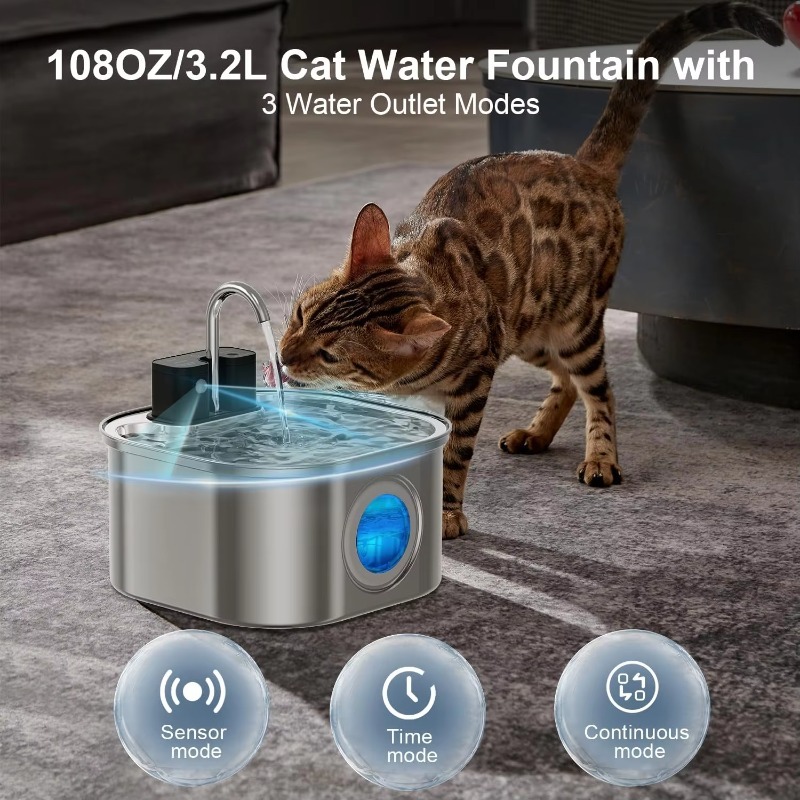 3.2L Kablosuz Kedi Su Sebili P - Pet Water Fountain Stainless Steel incelemesi ve fiyatı